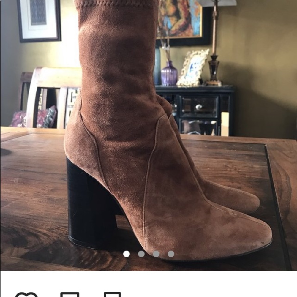 Zara high heel suede boots